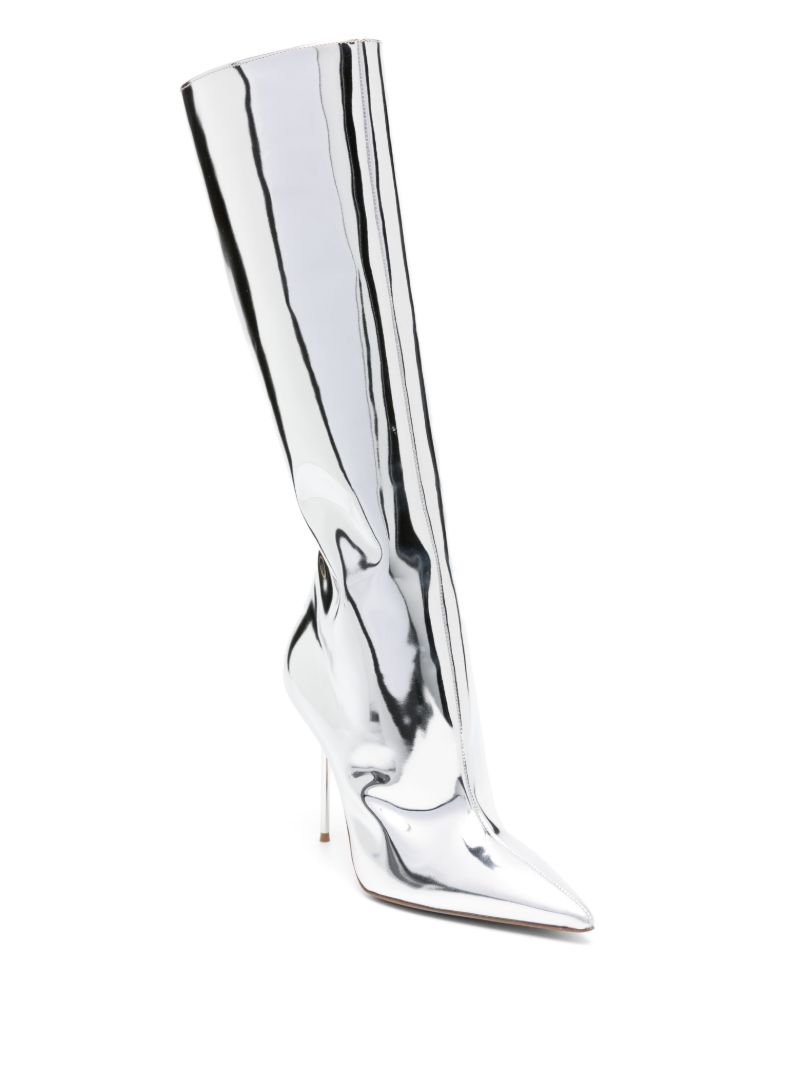 Silver-tone Lydia 106 Mirrored Boots