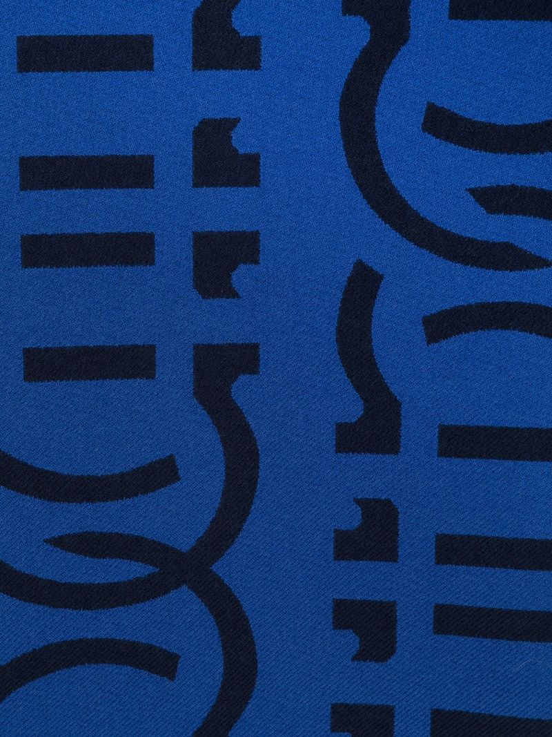 Blue Gancini-jacquard Wool Scarf