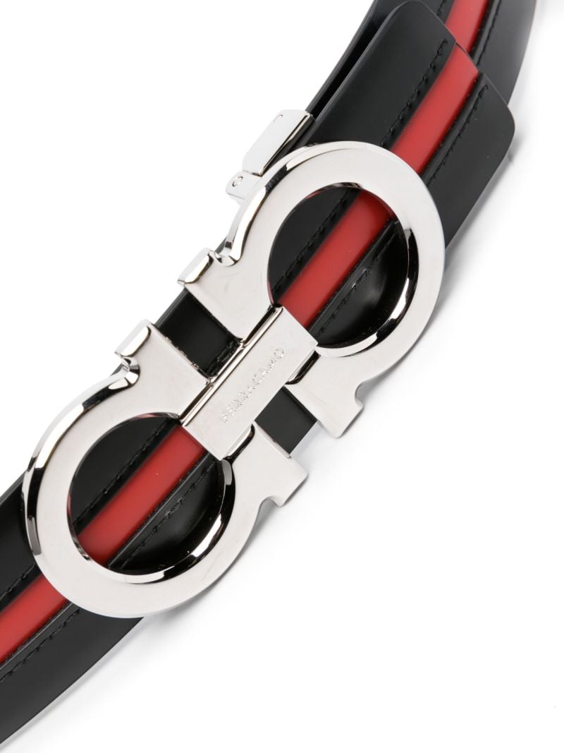 Black Gancini-buckle Leather Belt