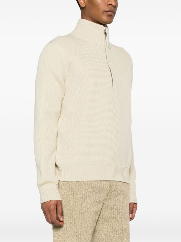 Beige Half-zip Wool Jumper