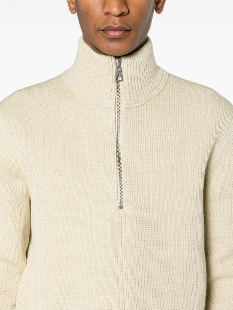 Beige Half-zip Wool Jumper