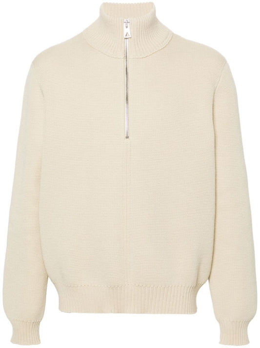 Beige Half-zip Wool Jumper