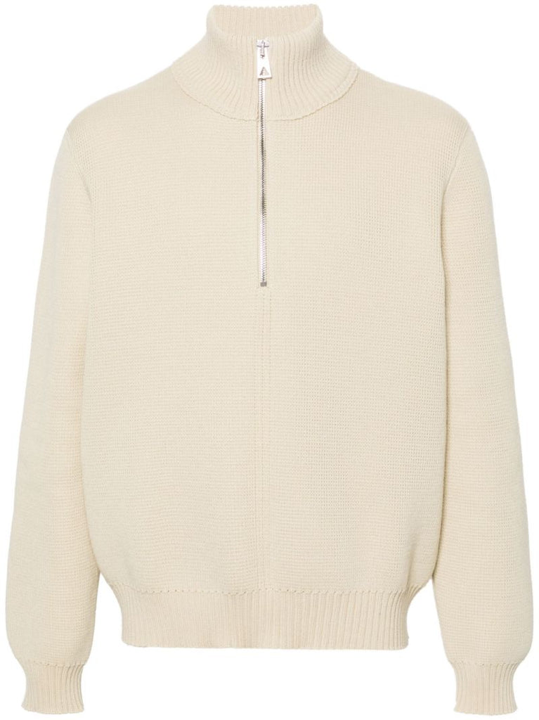 Beige Half-zip Wool Jumper