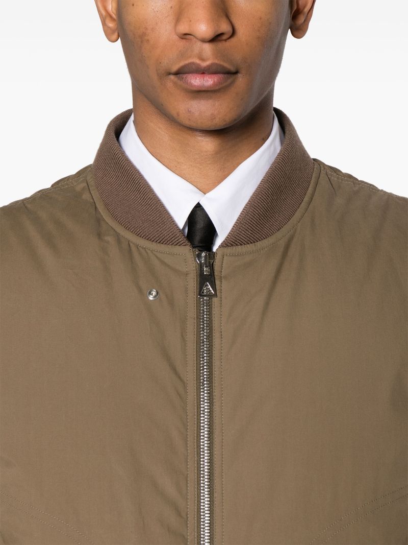 Brown Zip-up Cotton Bomber Jacket