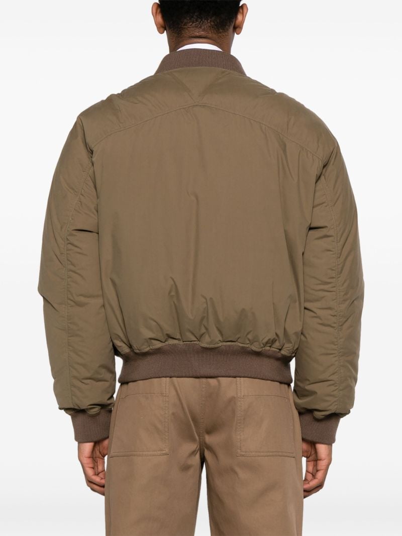Brown Zip-up Cotton Bomber Jacket