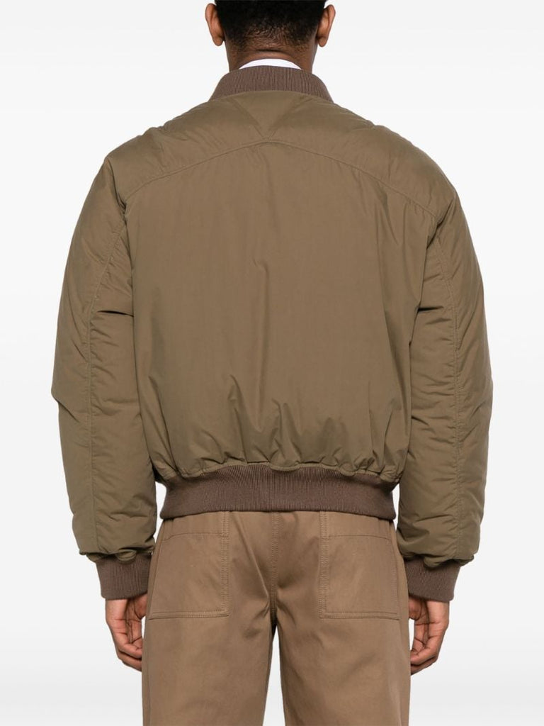 Brown Zip-up Cotton Bomber Jacket