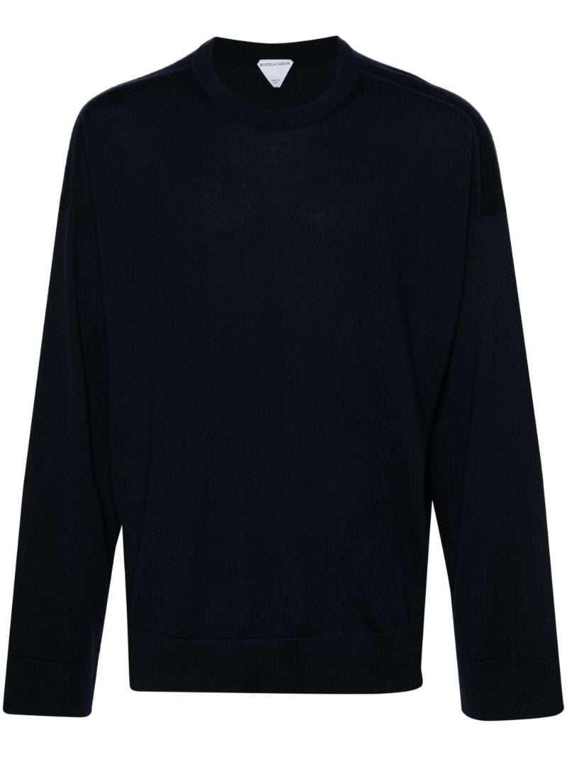Blue Crew-neck Wool Jumper