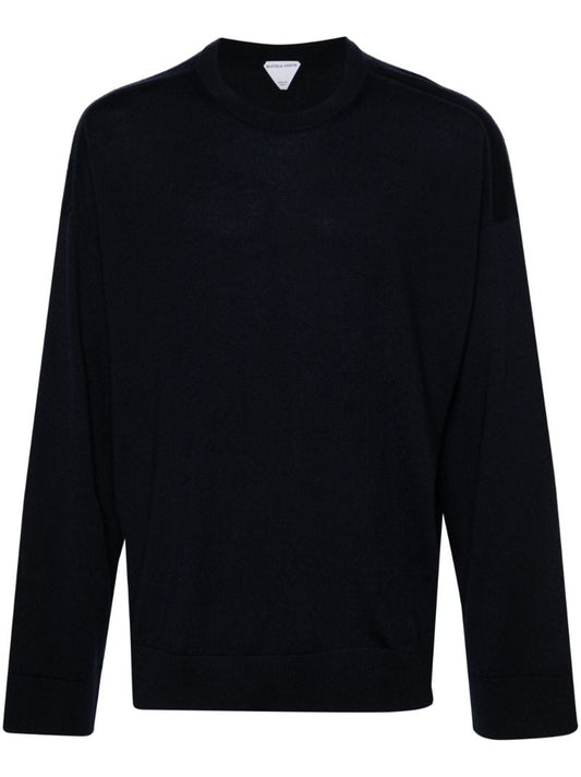Blue Crew-neck Wool Jumper