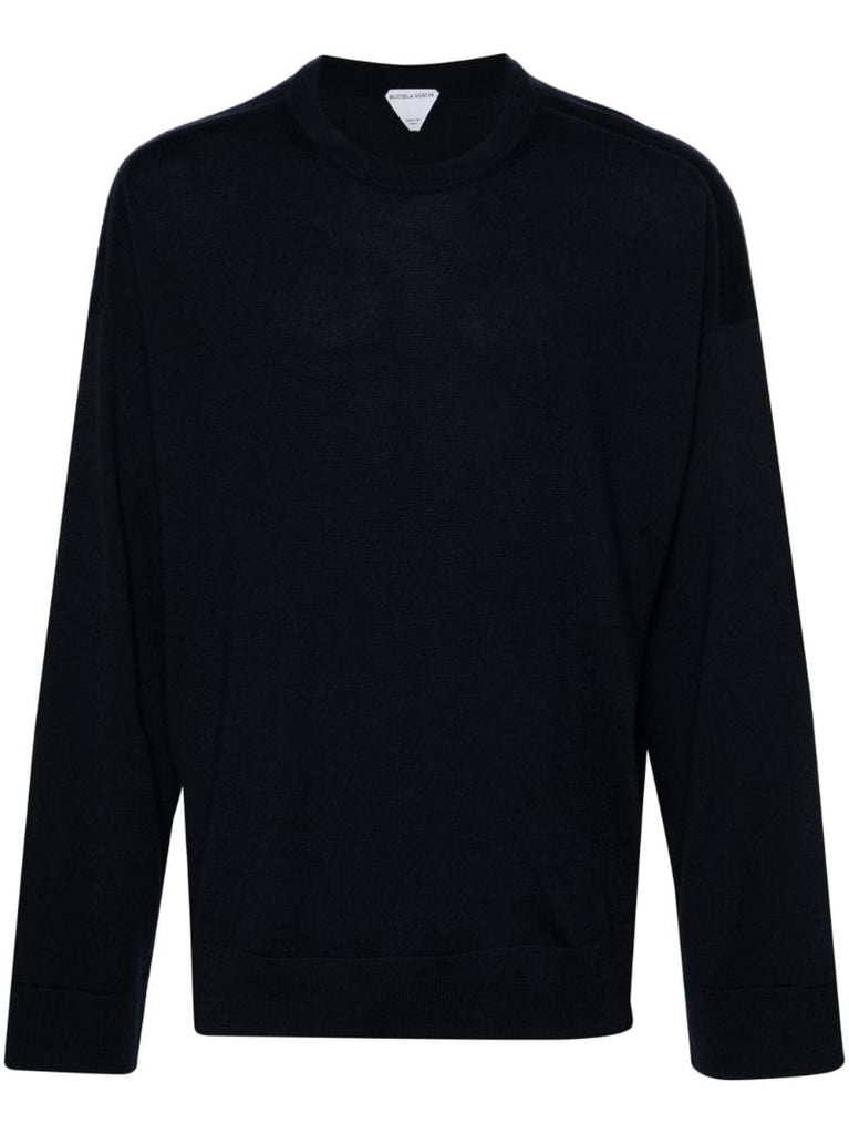 Blue Crew-neck Wool Jumper