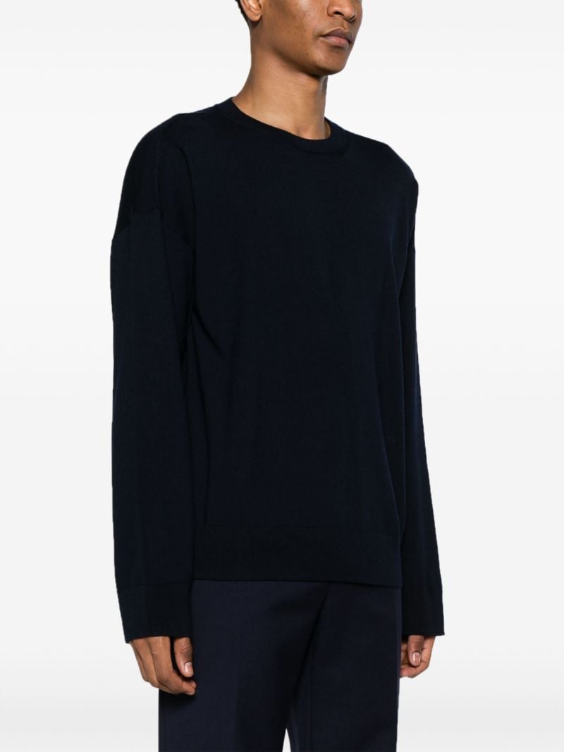 Blue Crew-neck Wool Jumper