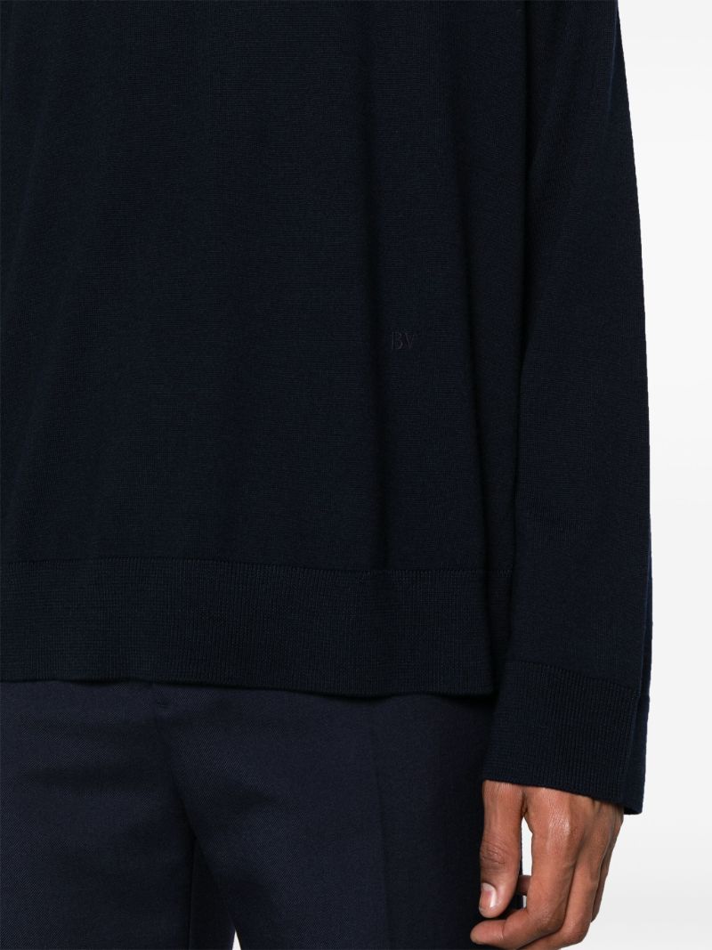 Blue Crew-neck Wool Jumper