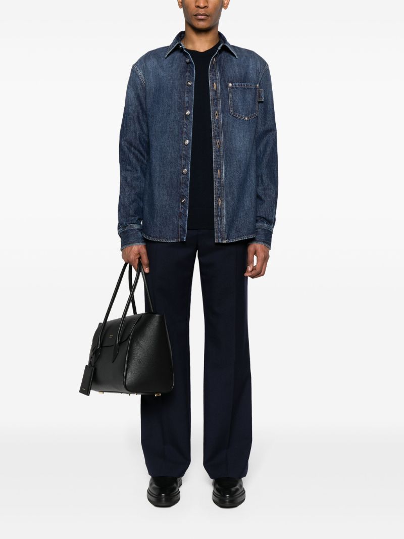 Blue Crew-neck Wool Jumper