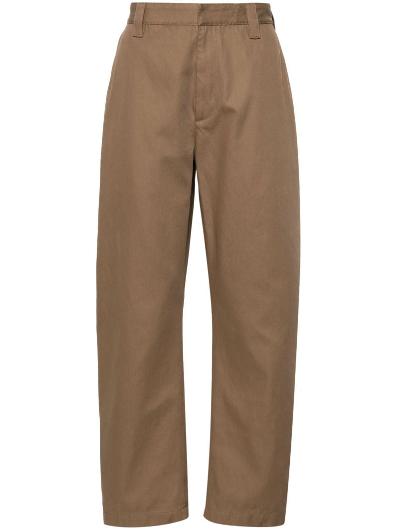 Brown Mid-rise Tapered Trousers