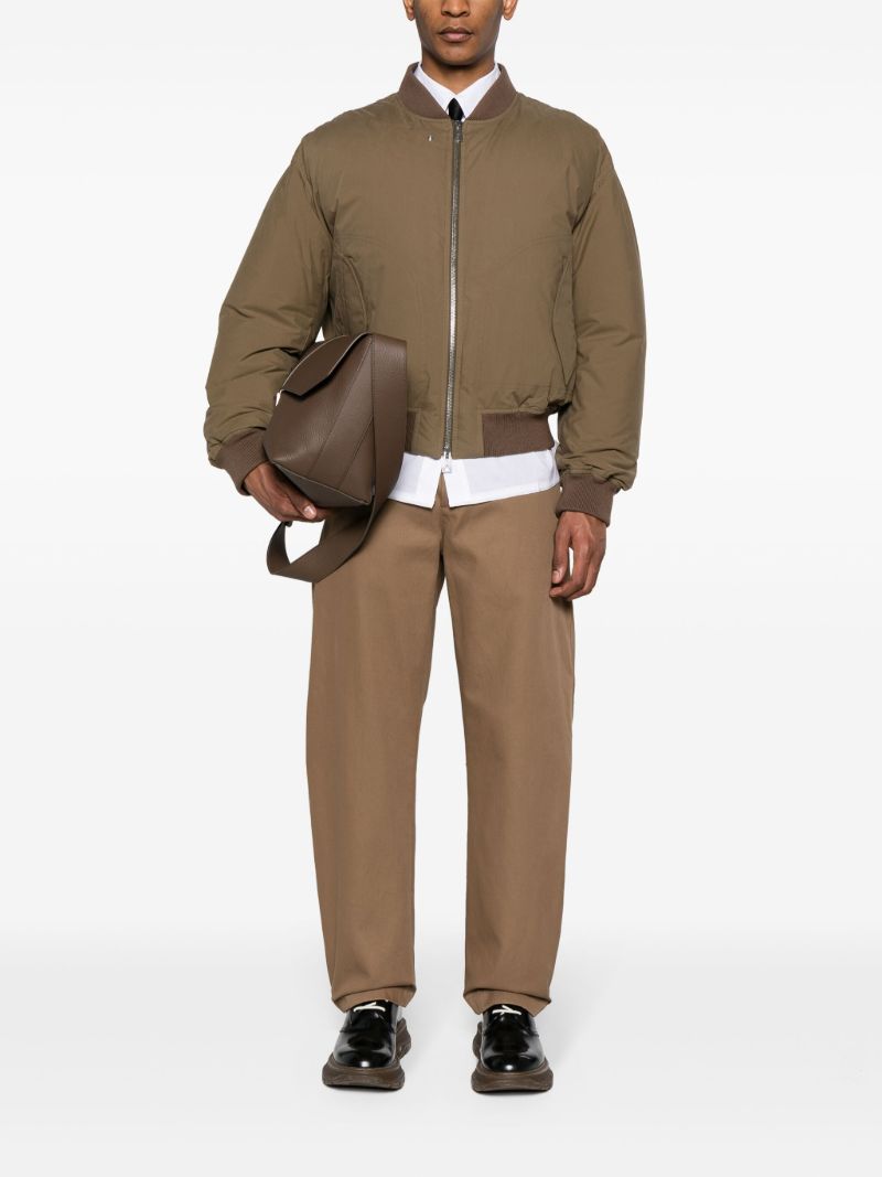Brown Mid-rise Tapered Trousers