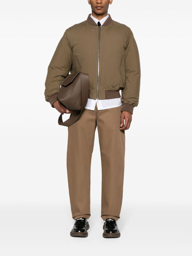 Brown Mid-rise Tapered Trousers
