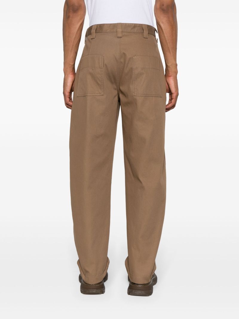 Brown Mid-rise Tapered Trousers