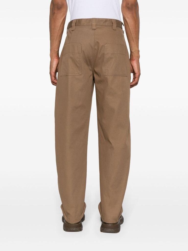 Brown Mid-rise Tapered Trousers