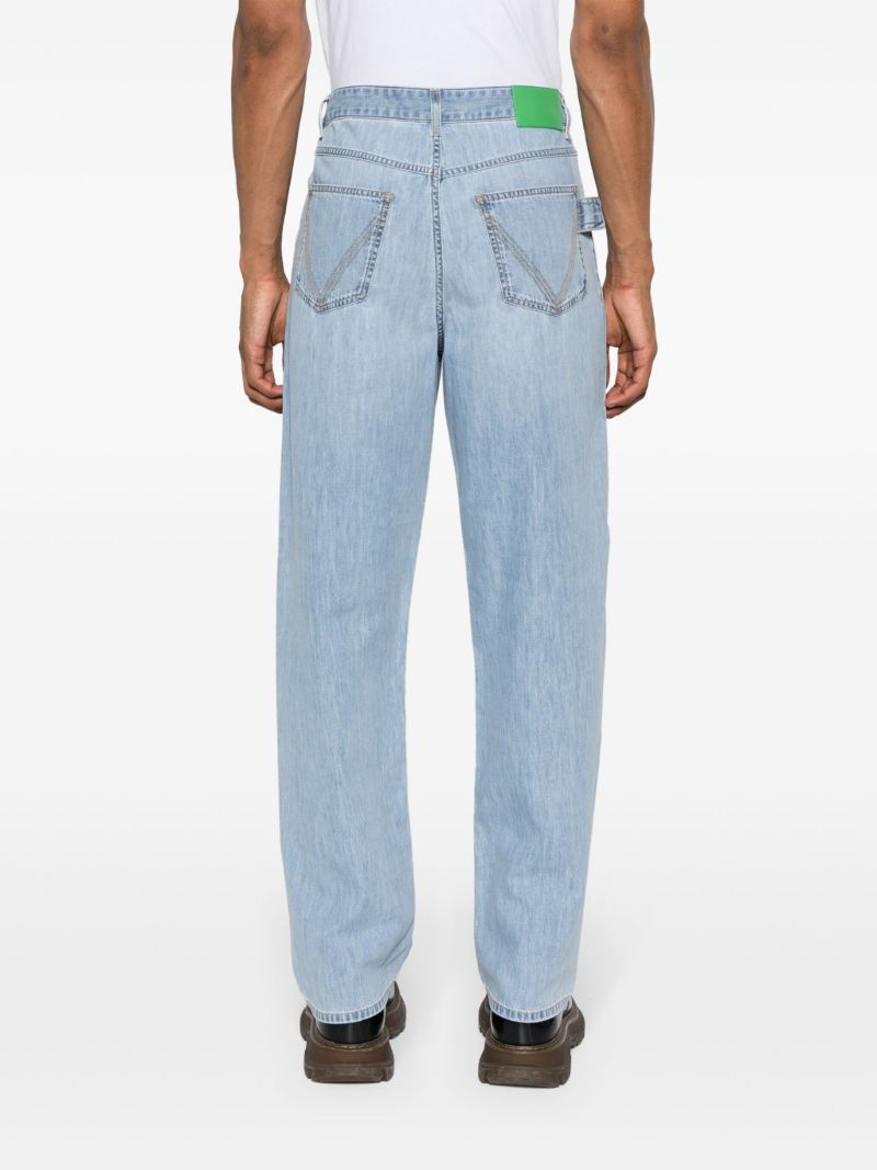 Blue Mid-rise Wide-leg Jeans