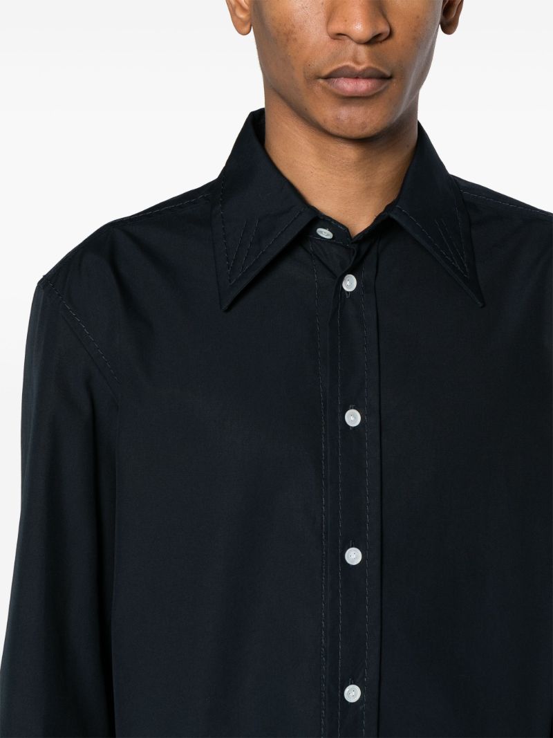 Blue Compact Button-up Cotton Shirt
