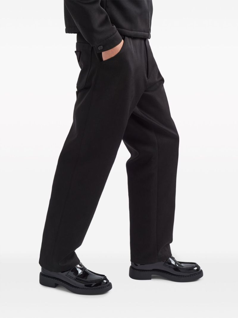 Black Triangle Logo Leather Loafers