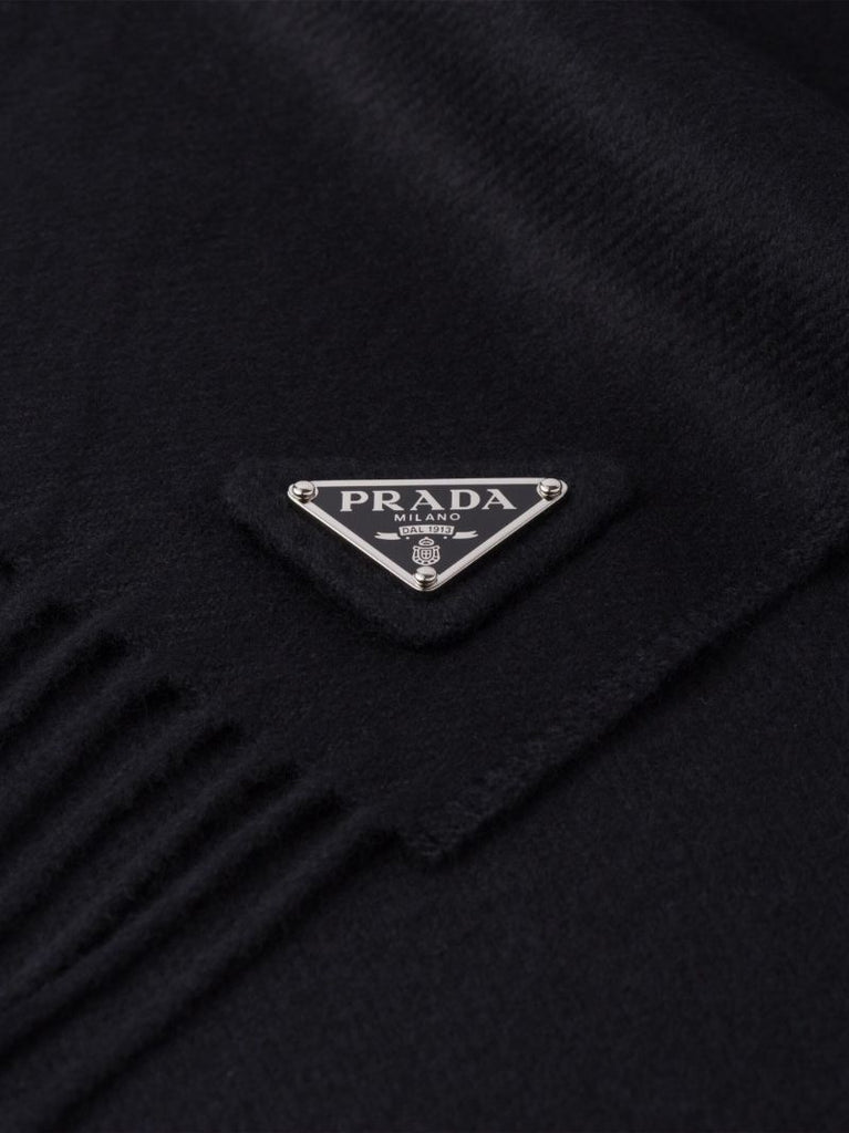 Black Triangle-logo Cashmere Scarf