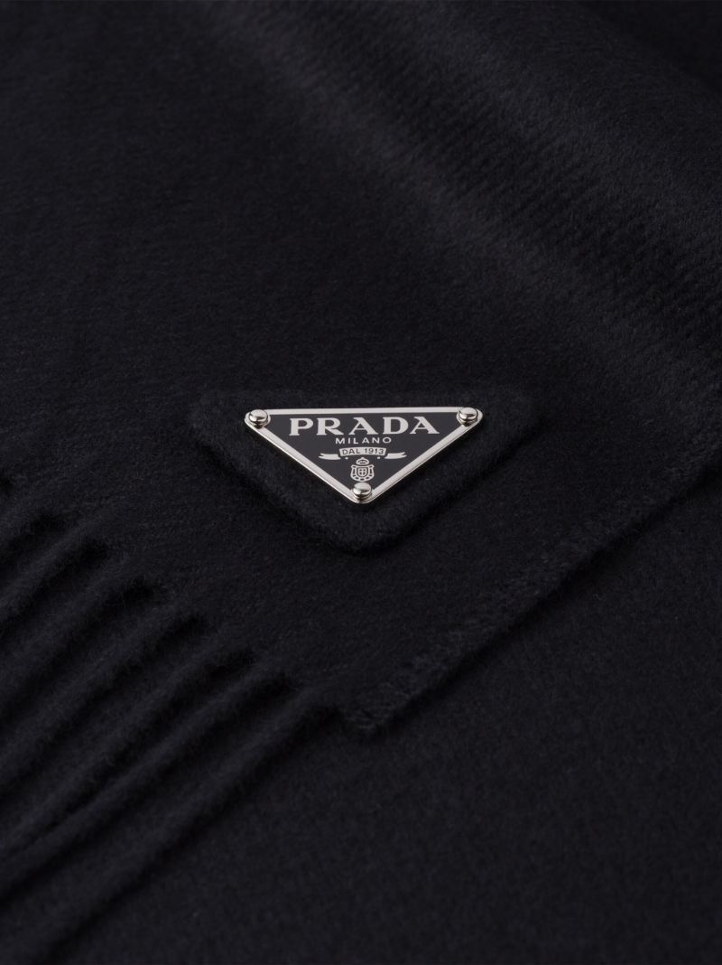 Black Triangle-logo Cashmere Scarf
