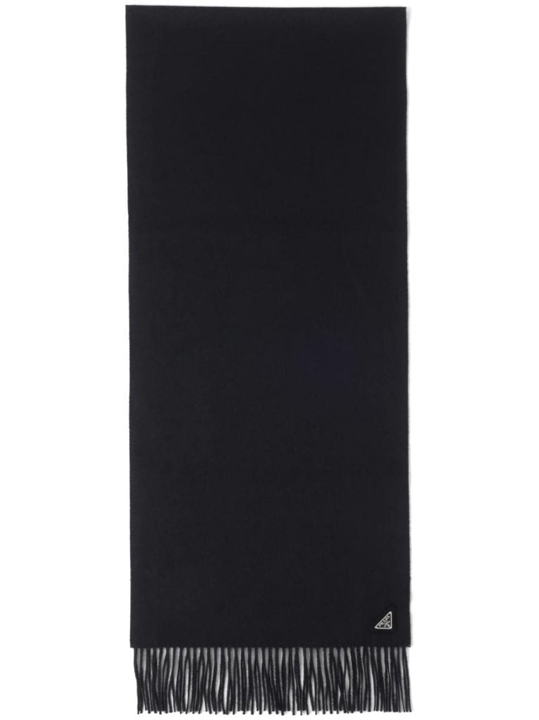 Black Triangle-logo Cashmere Scarf