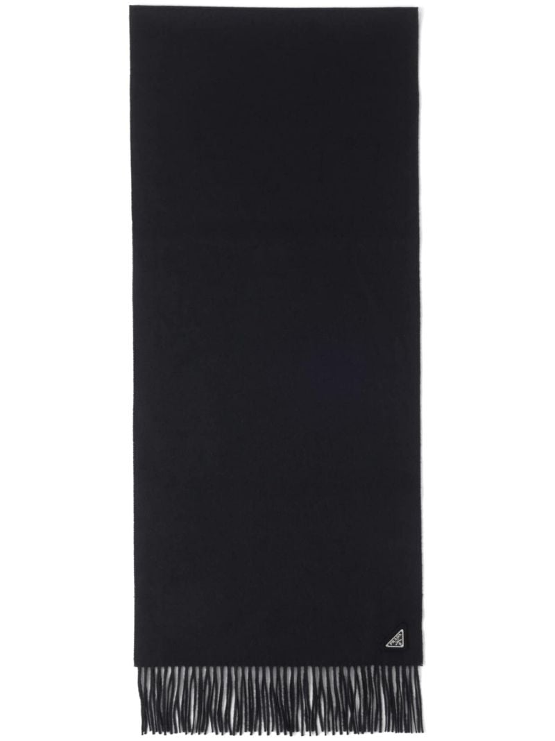 Black Triangle-logo Cashmere Scarf