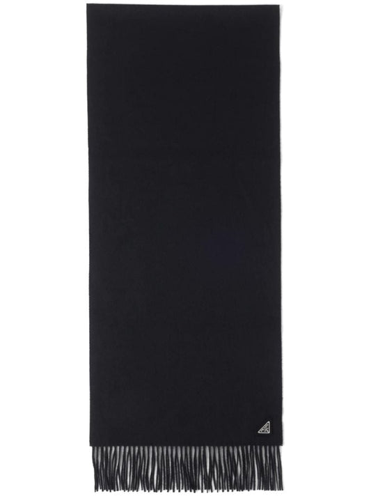 Black Triangle-logo Cashmere Scarf