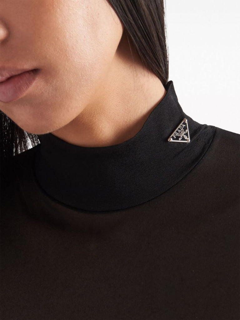 Black Triangle-logo Jersey Bodysuit