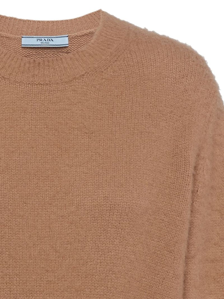 Brown Crew-neck Cashmere Sweater