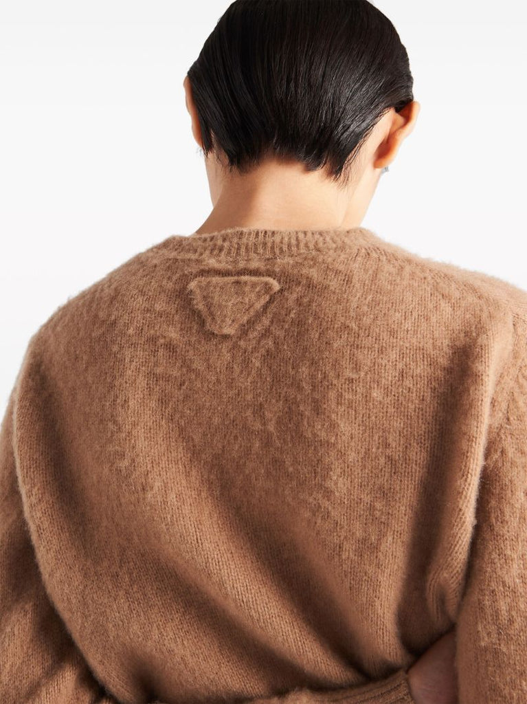 Brown Crew-neck Cashmere Sweater