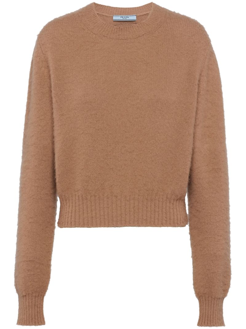 Brown Crew-neck Cashmere Sweater