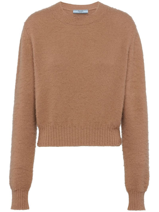 Brown Crew-neck Cashmere Sweater