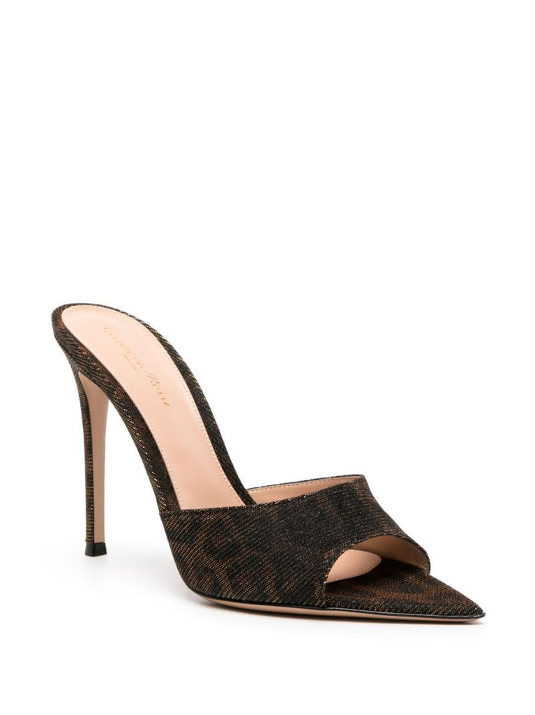 Brown 105mm Leopard-print Sandals