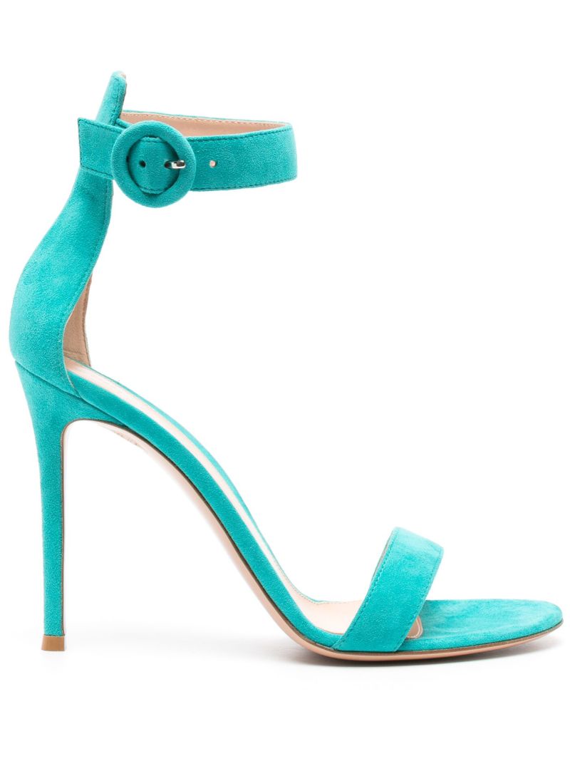Turquoise Portofino 105mm Suede Sandals