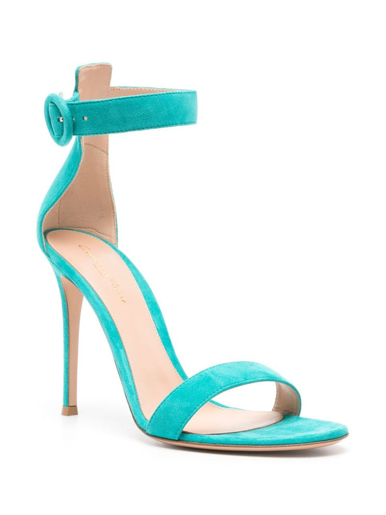 Turquoise Portofino 105mm Suede Sandals