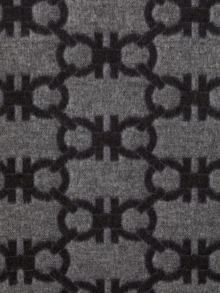 Grey Gancini-jacquard Silk-cashmere Scarf