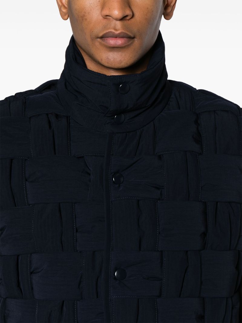Blue Maxi Intrecciato Quilted Gilet
