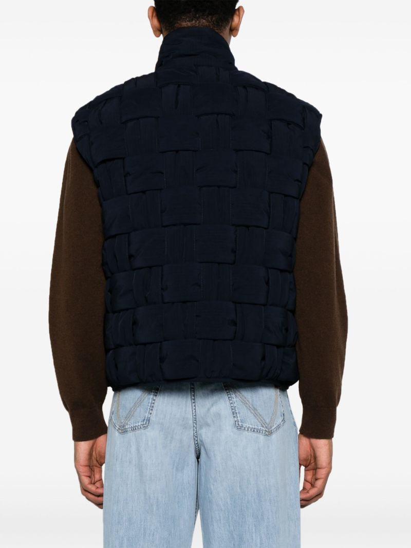 Blue Maxi Intrecciato Quilted Gilet