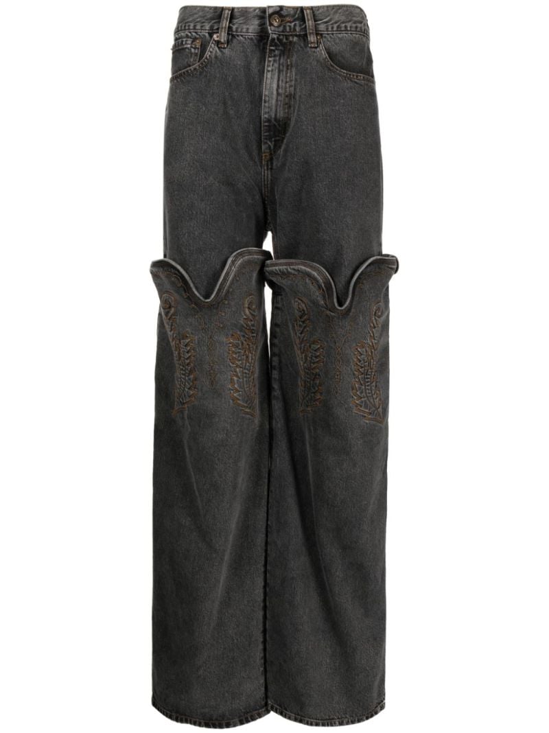 Black Evergreen Maxi Cowboy Cuff Jeans