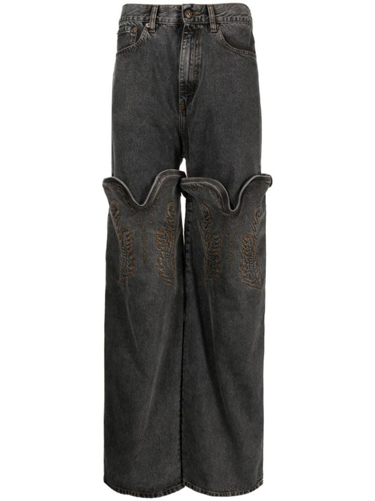 Black Evergreen Maxi Cowboy Cuff Jeans