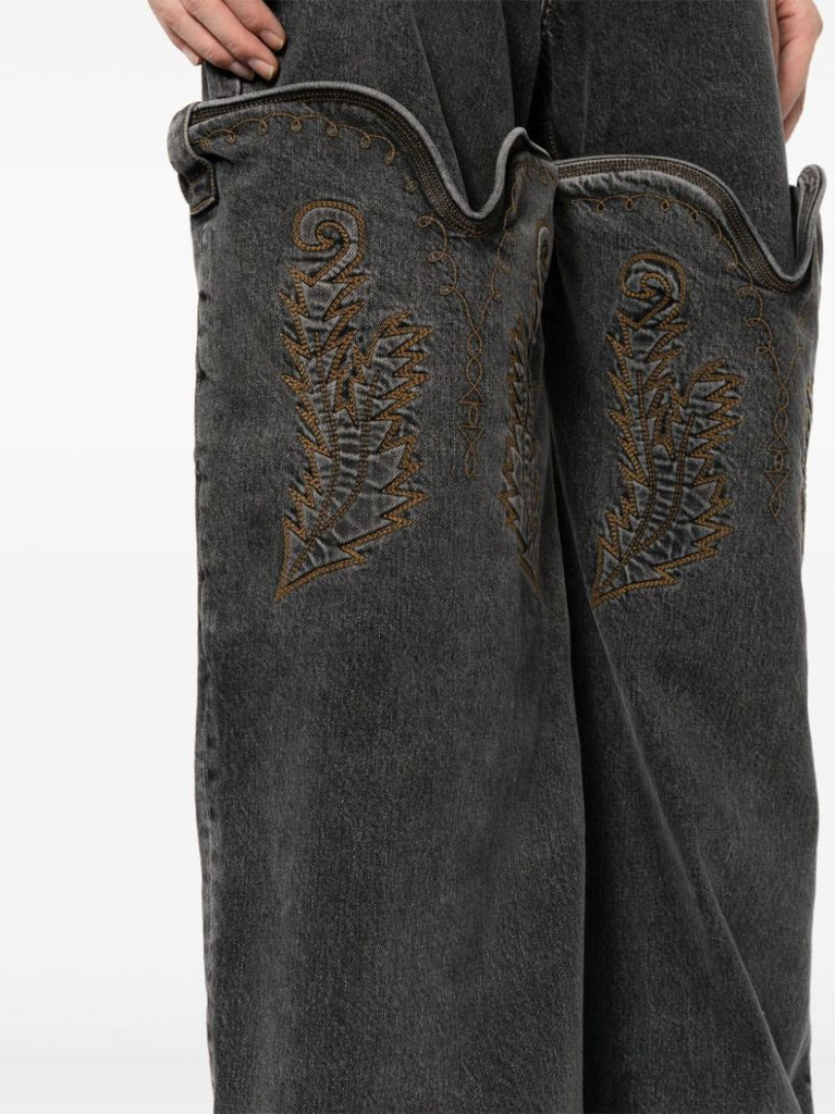 Black Evergreen Maxi Cowboy Cuff Jeans