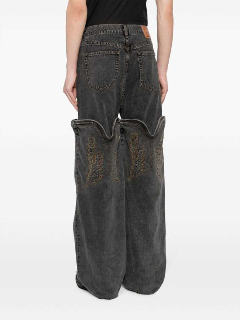 Black Evergreen Maxi Cowboy Cuff Jeans