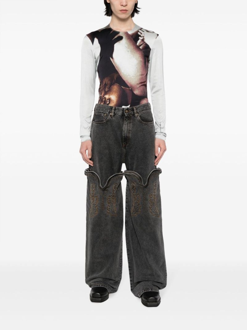 Black Evergreen Maxi Cowboy Cuff Jeans