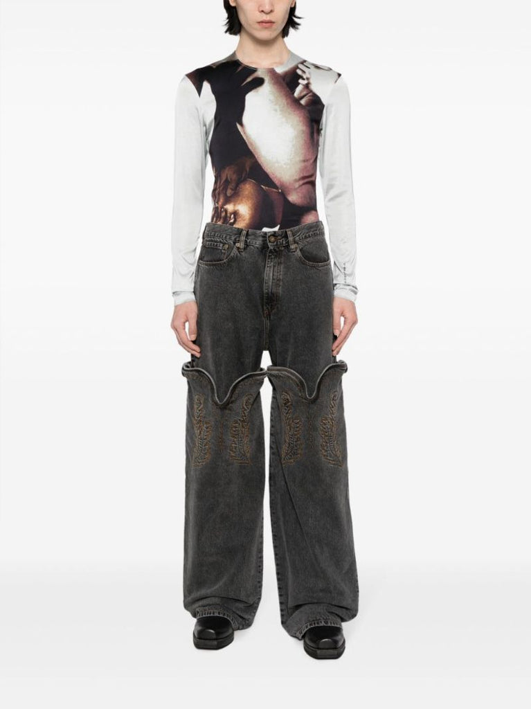 Black Evergreen Maxi Cowboy Cuff Jeans