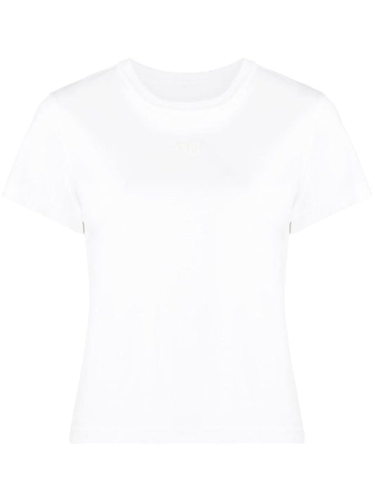 White Logo-embossed Cotton T-shirt