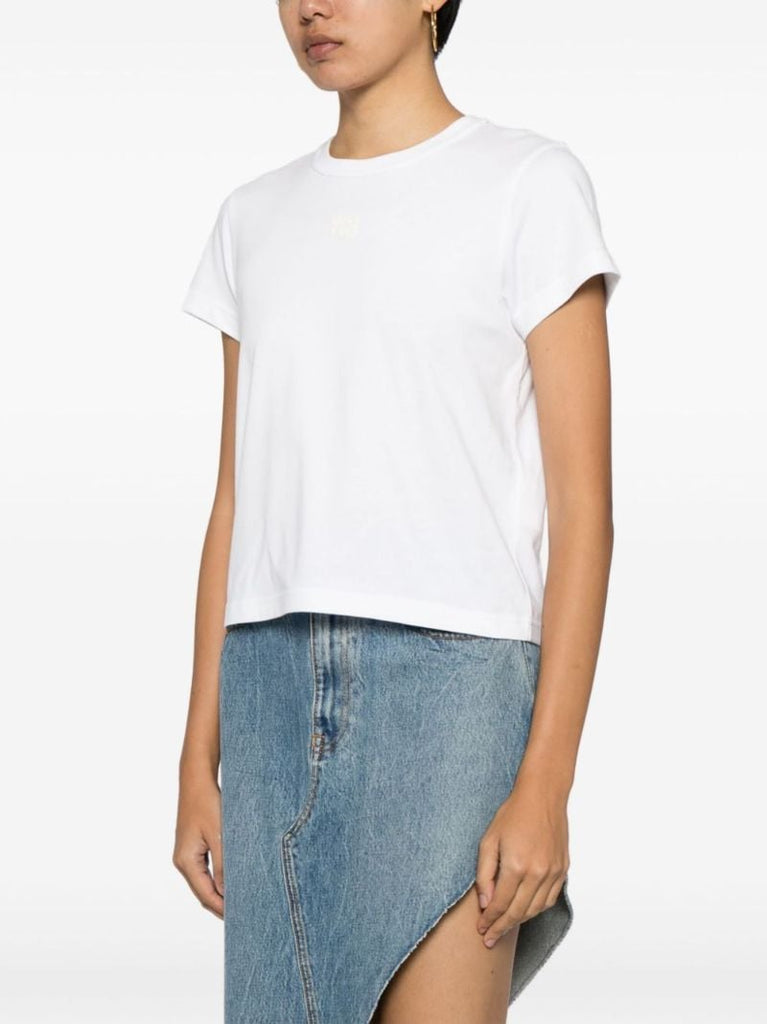 White Logo-embossed Cotton T-shirt
