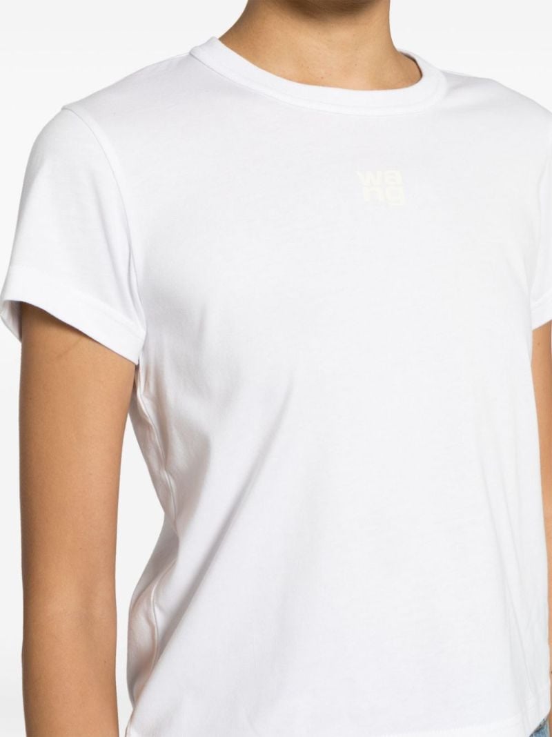 White Logo-embossed Cotton T-shirt