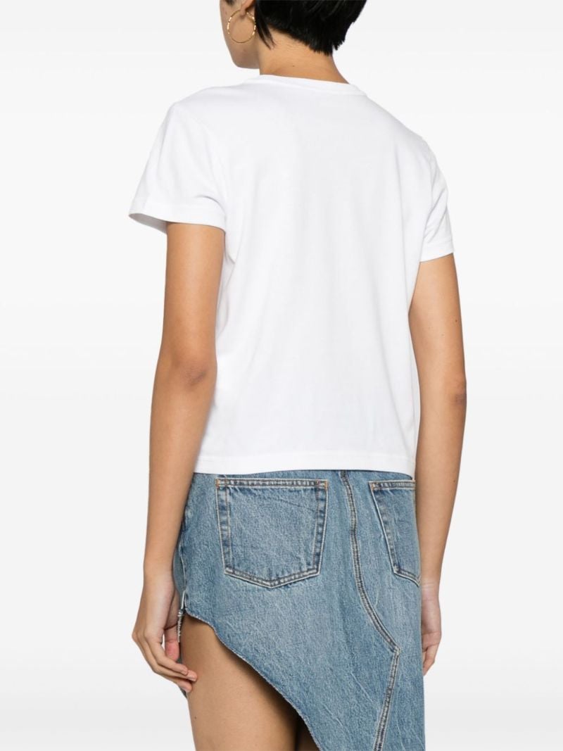 White Logo-embossed Cotton T-shirt